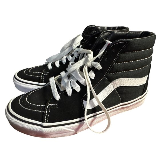 Vans Sk8-Hi Black & White Canvas High-Top Skate Shoes Women's Size 7  NWB - Picture 1 of 9